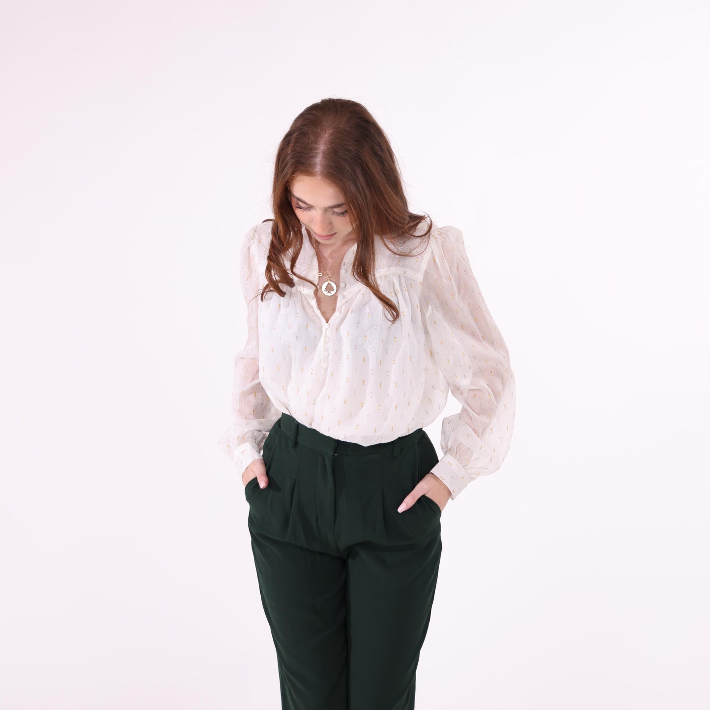 High-Waisted Tailored Pants