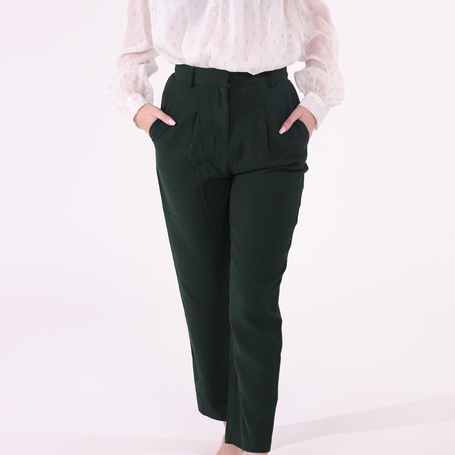 High-Waisted Tailored Pants