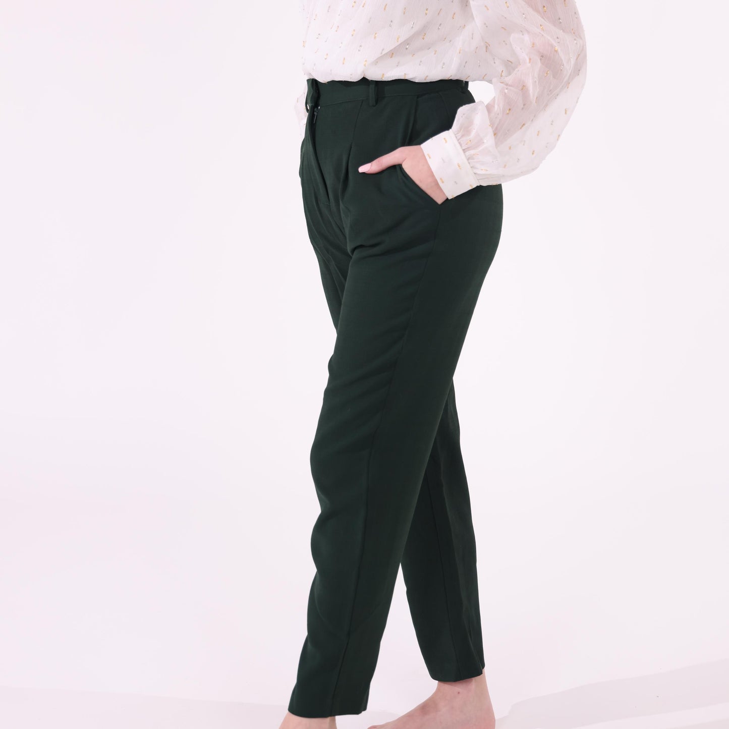 High-Waisted Tailored Pants
