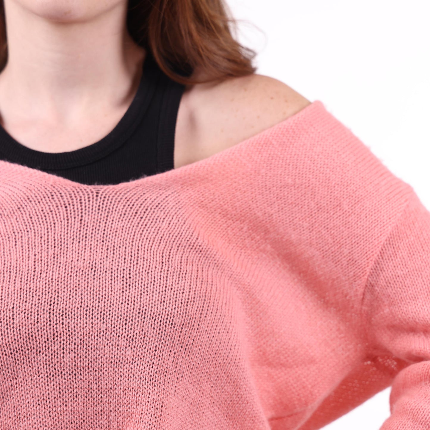 Soft Pink Oversized Knit Sweater
