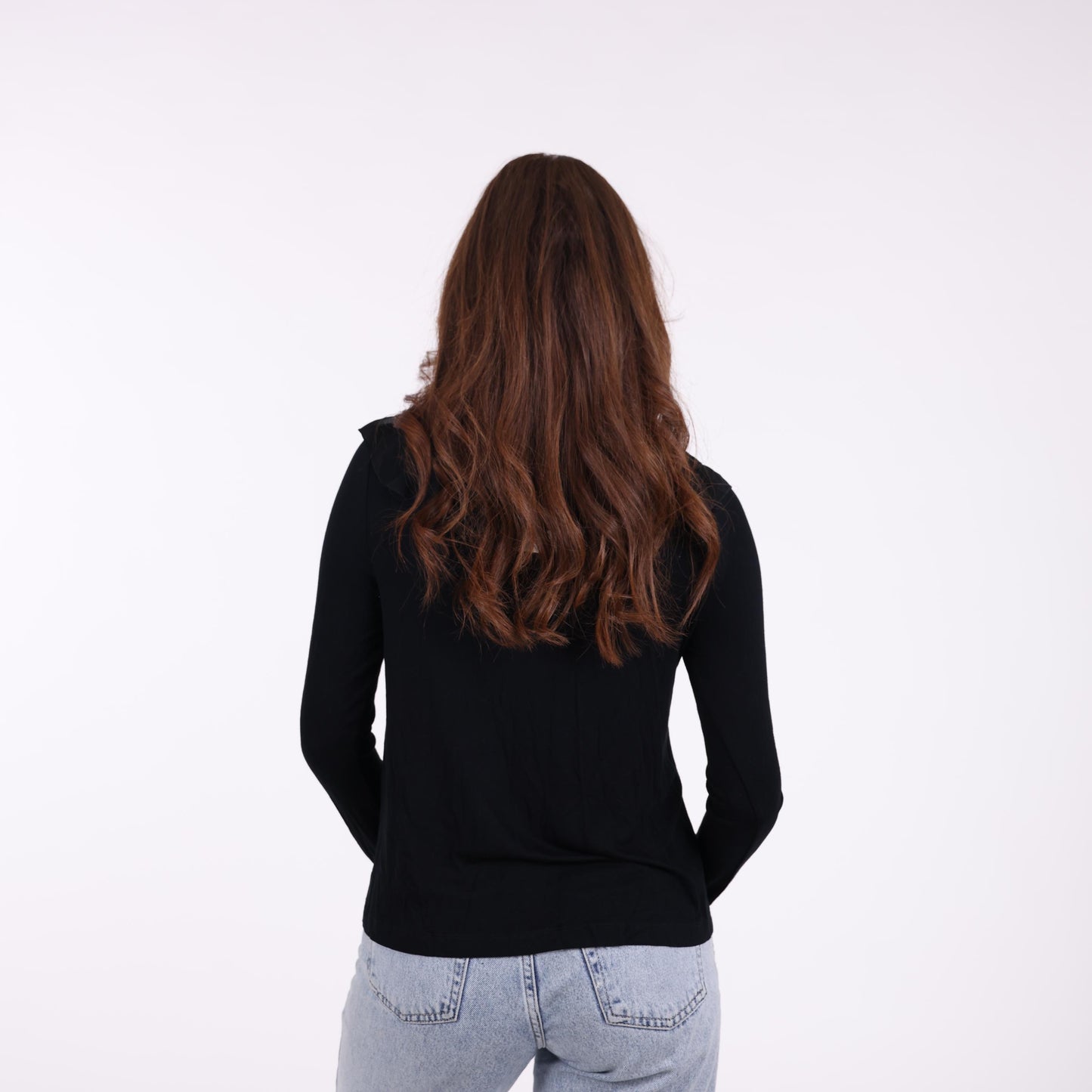 Black Ruffle Front Cardigan