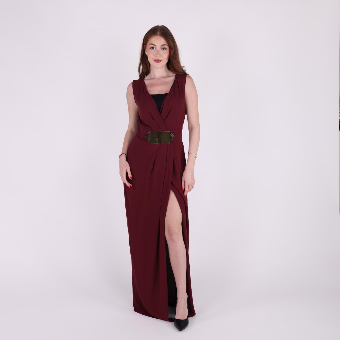 Sleeveless Burgundy Maxi Dress