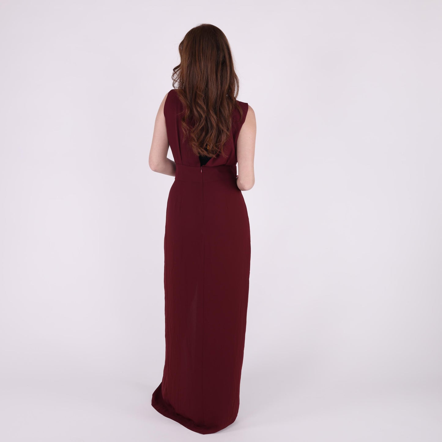 Sleeveless Burgundy Maxi Dress