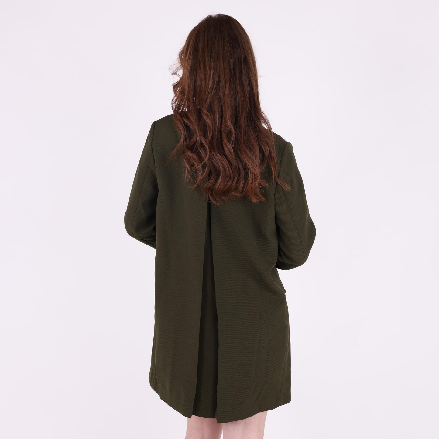 Olive Green Button-Front Coat