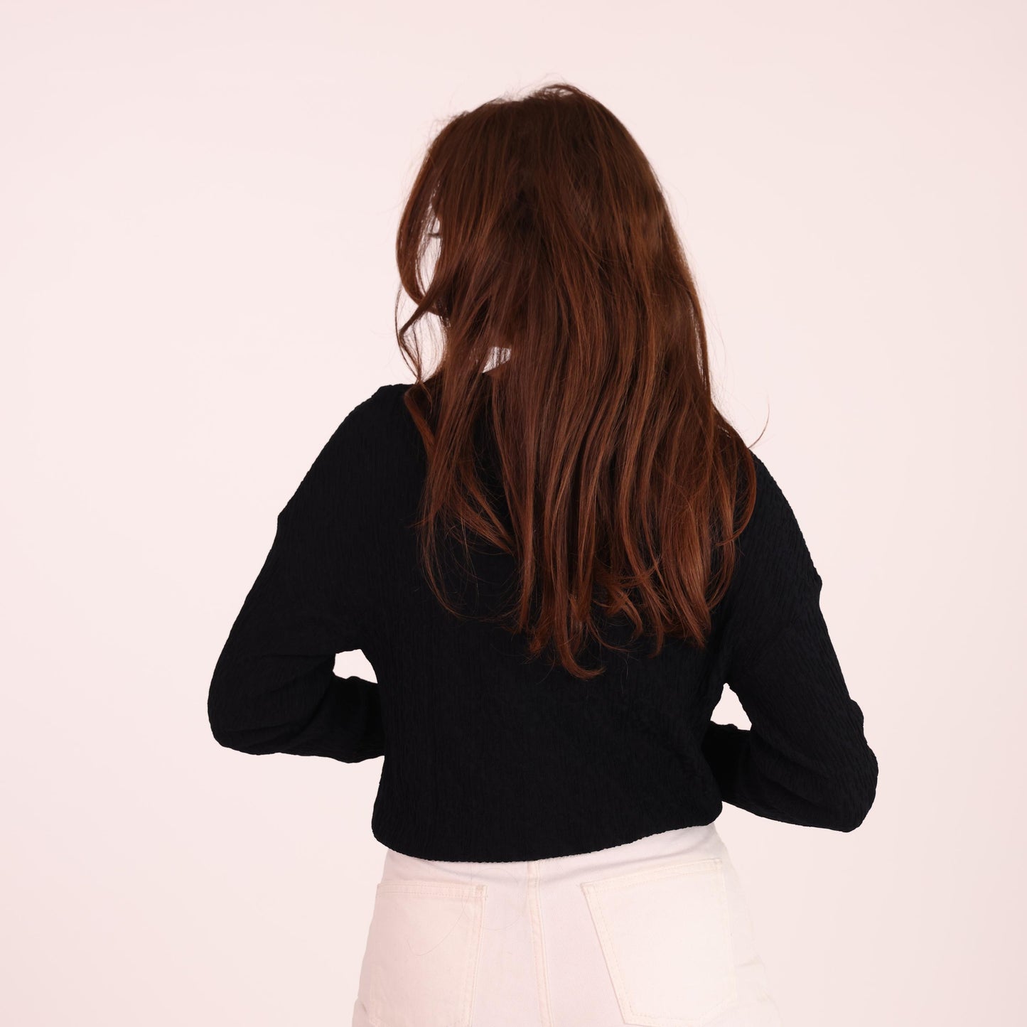 Classic Black Button-Up Knit Top