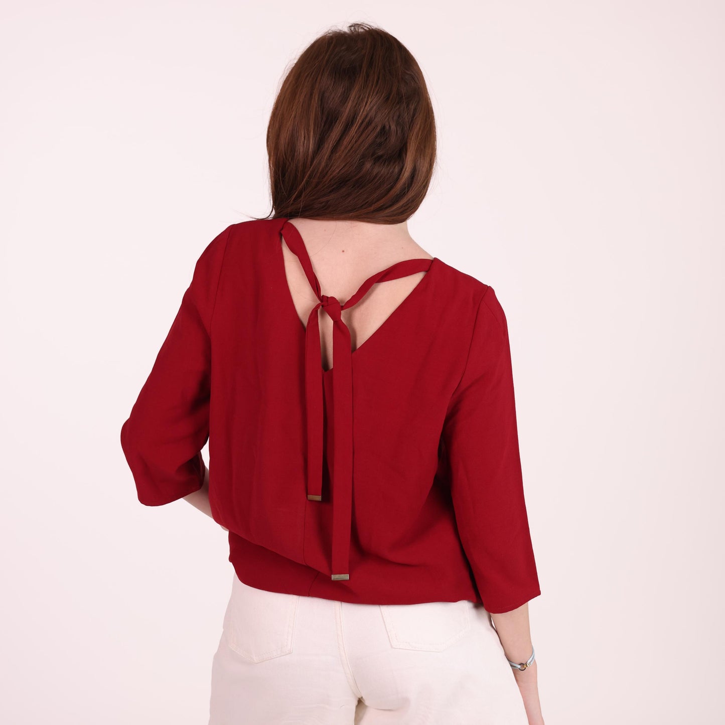 Deep Red 3/4 Sleeve Blouse
