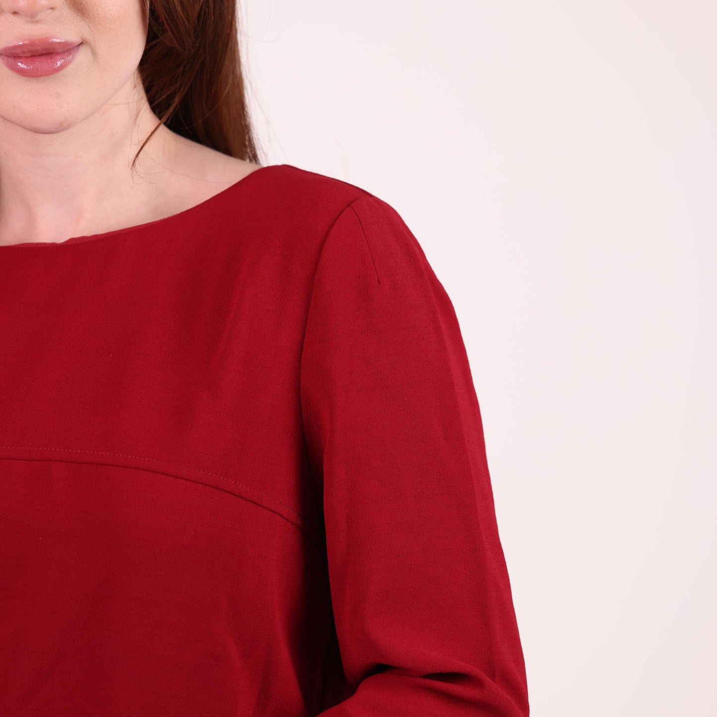 Deep Red 3/4 Sleeve Blouse