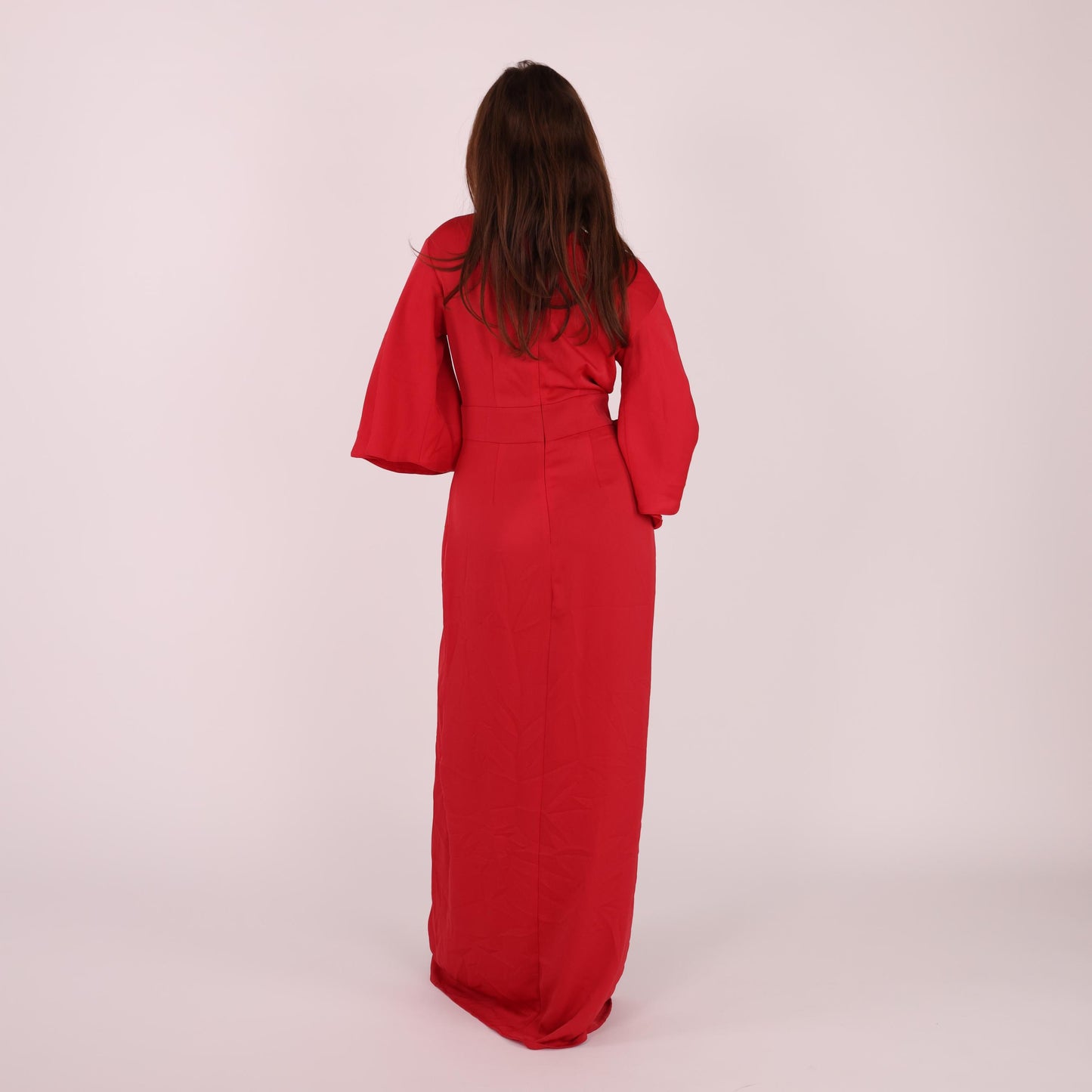 Red Wrap Maxi Dress with Side Slit