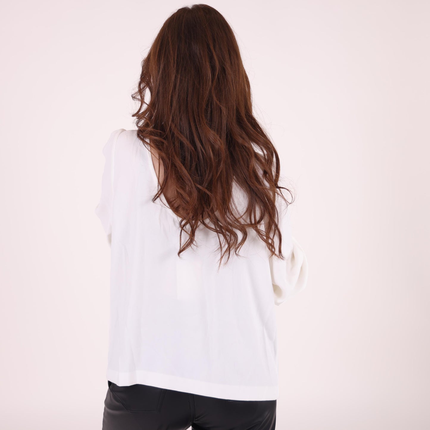 White Blouse with Lace Neckline
