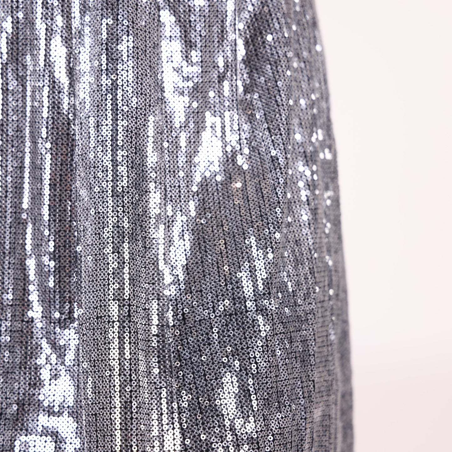 Silver Sequin Midi Skirt