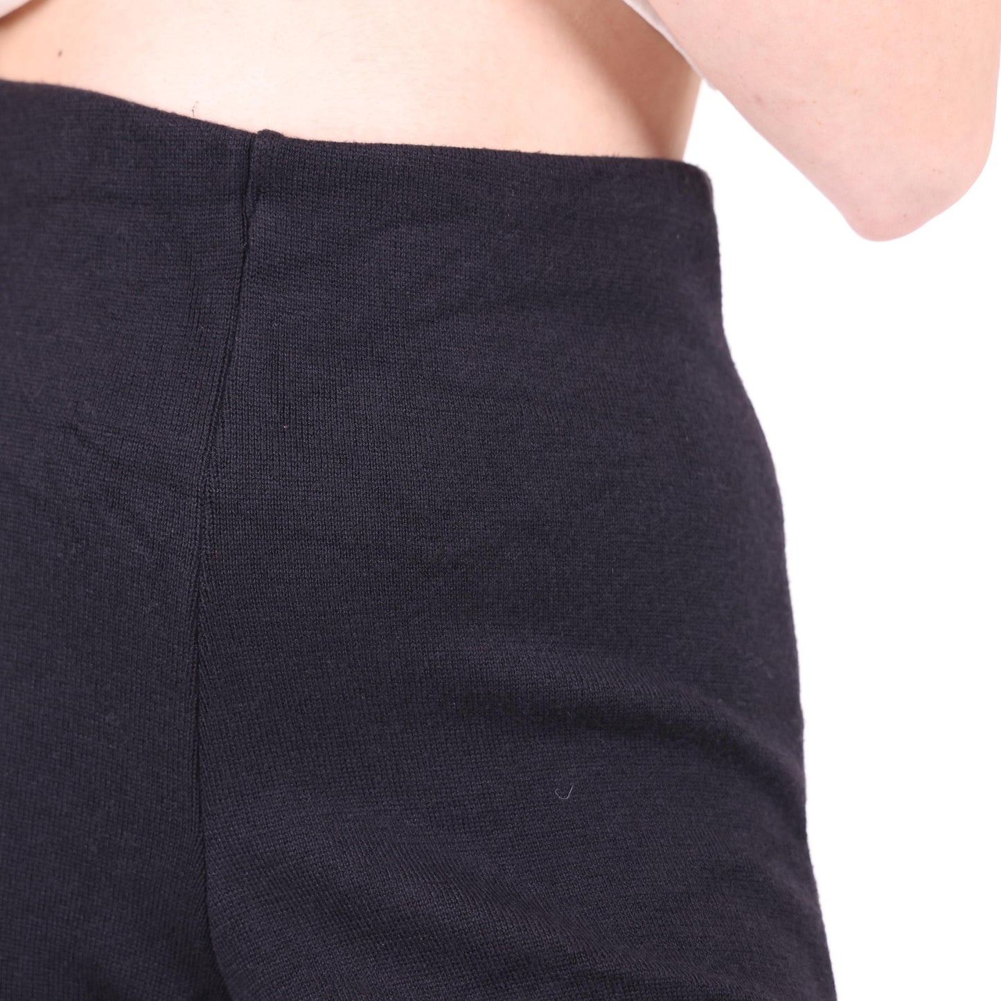 Black Wide-Leg Cropped Trousers