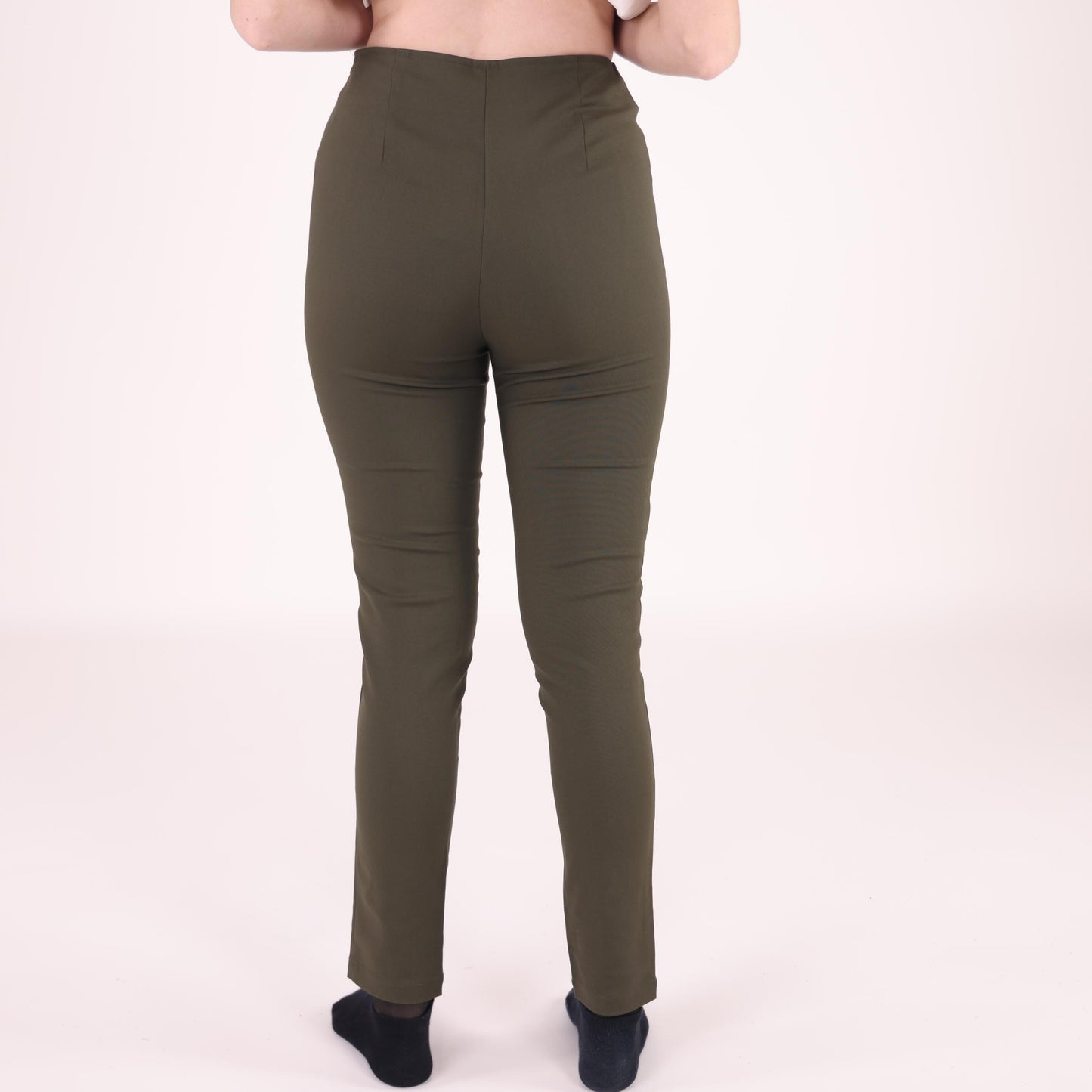 Olive Green Slim-Fit Trousers