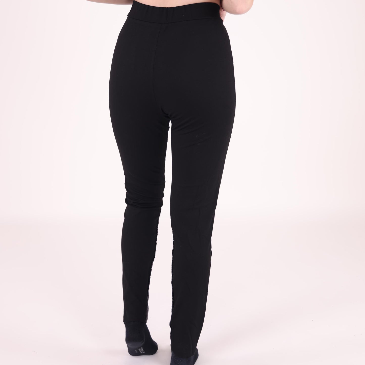 Black Sequin High-Waisted Leggings