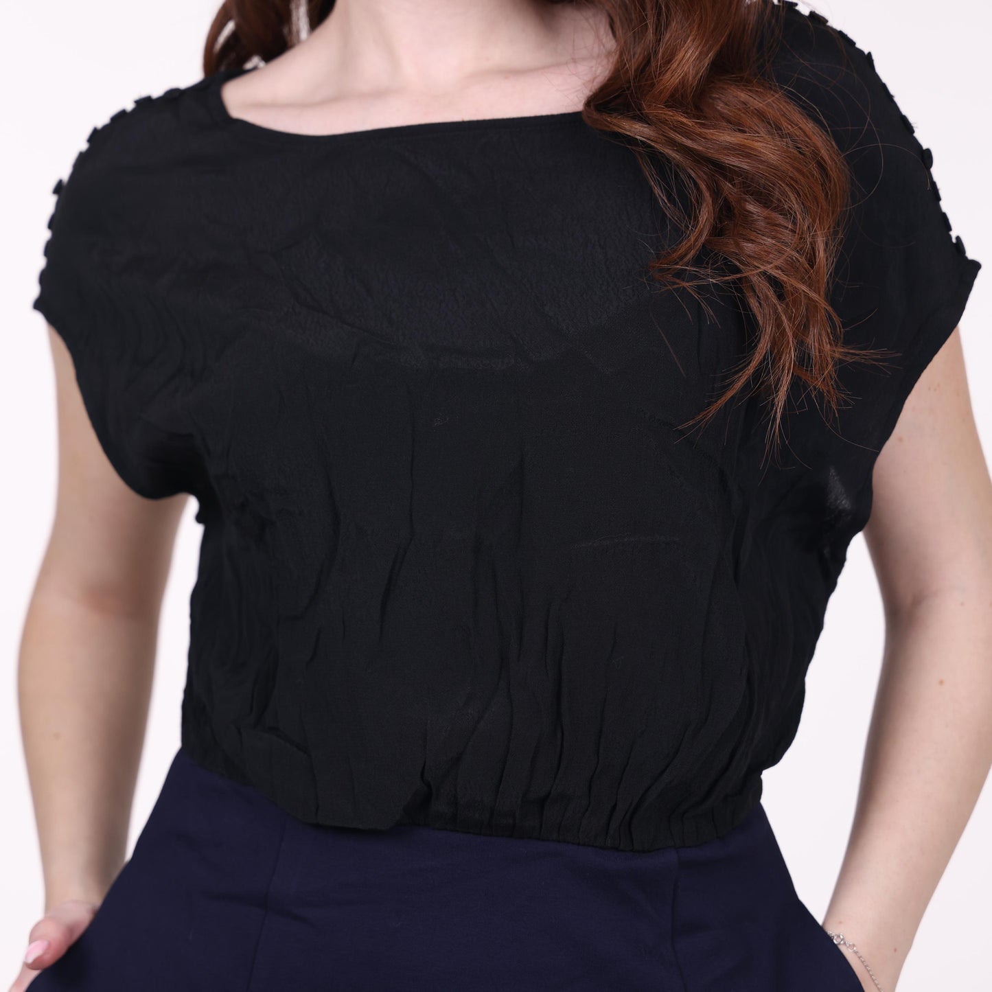 Black and Navy Two-Tone Pencil Dress
