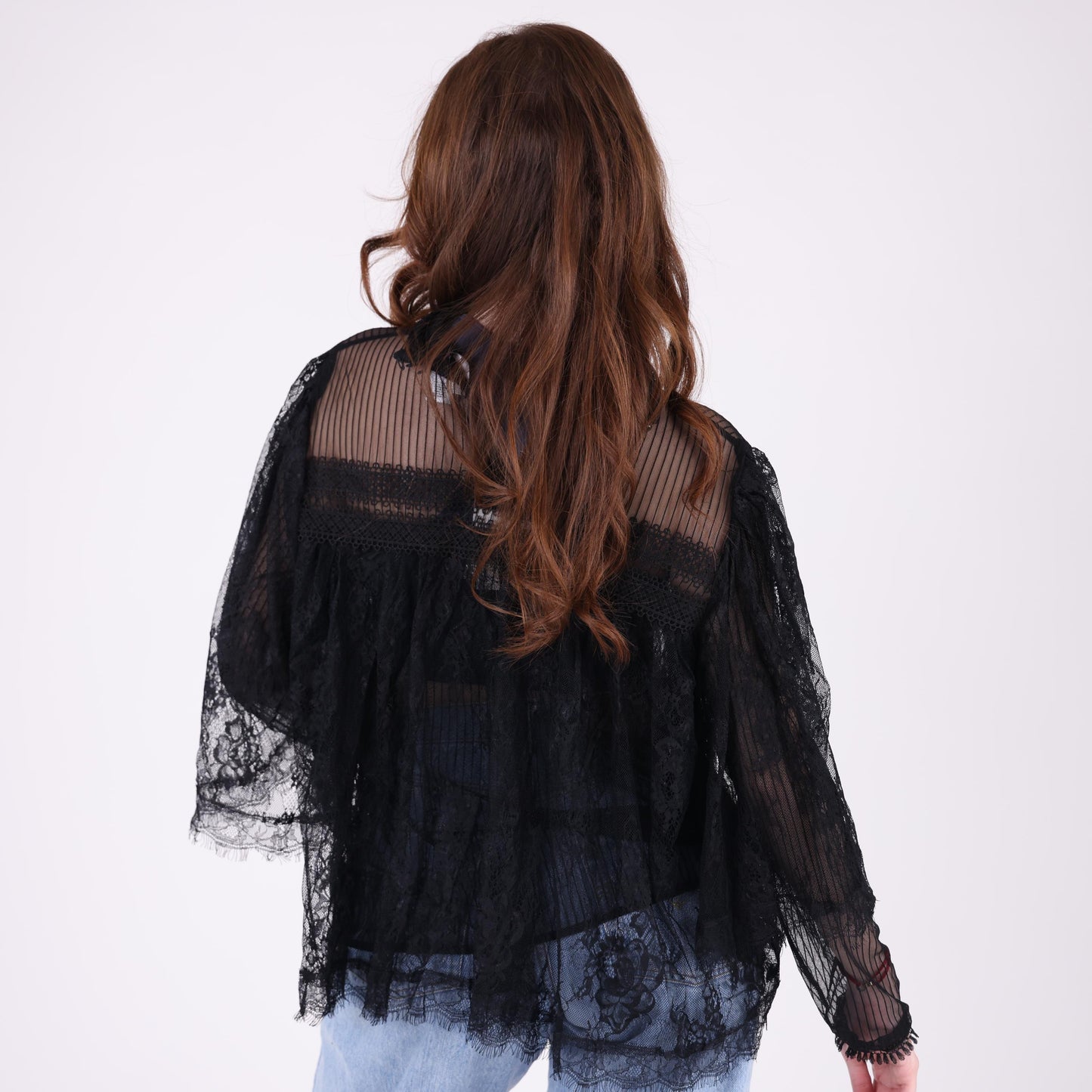 Black Sheer Lace Top