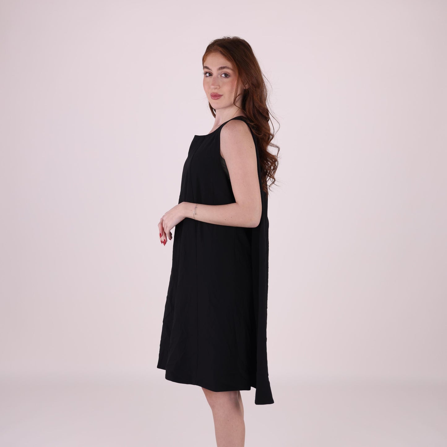 Elegant Black Sleeveless A-Line Dress