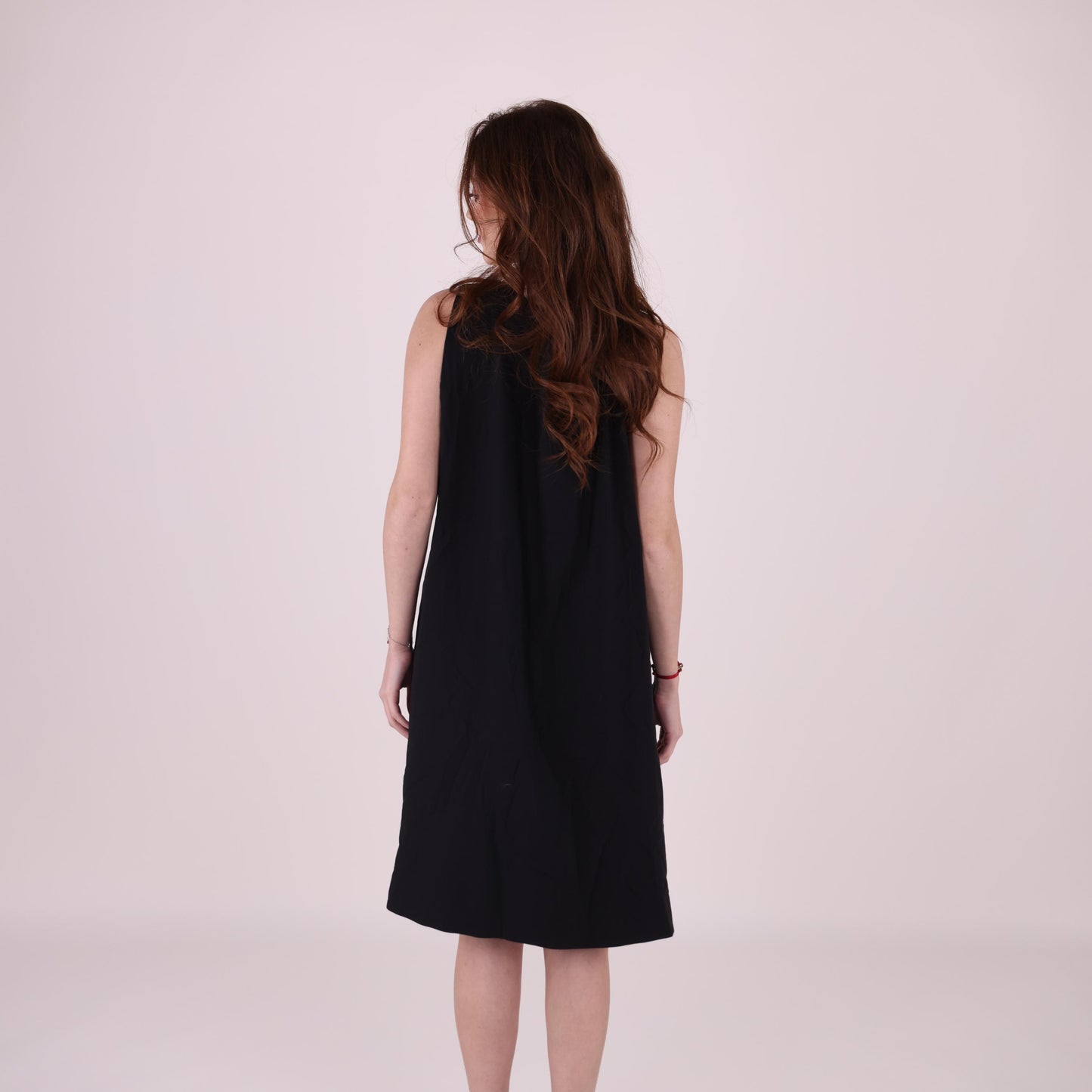 Elegant Black Sleeveless A-Line Dress
