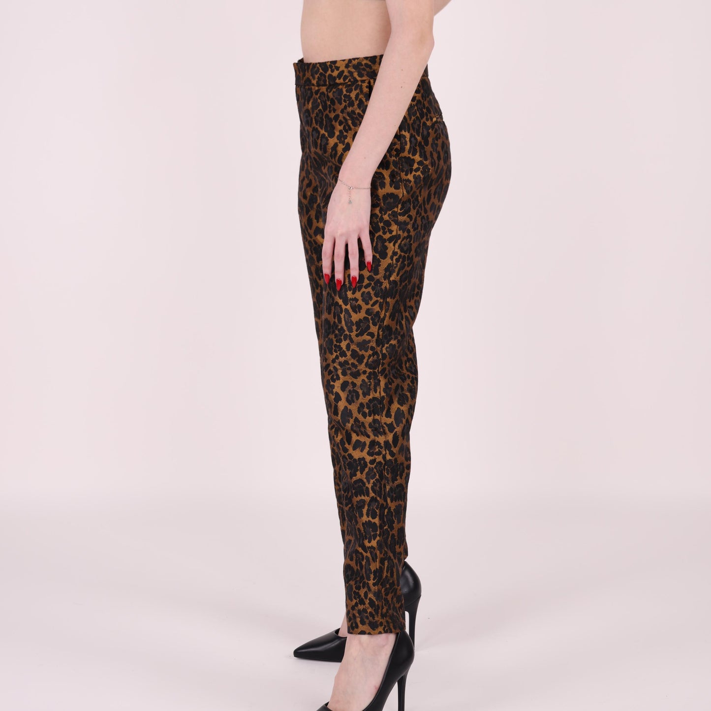 Leopard Print Straight-Leg Pants