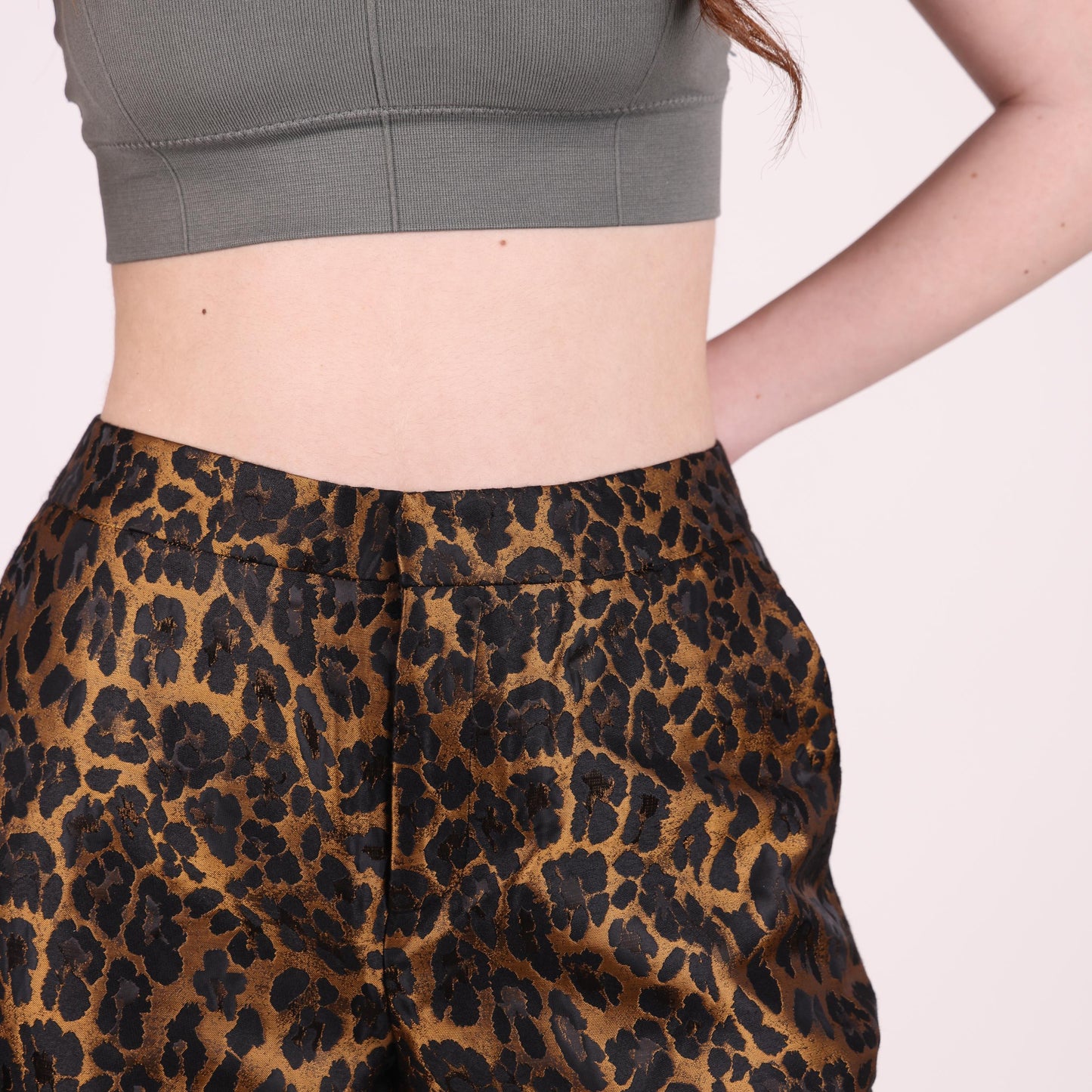 Leopard Print Straight-Leg Pants