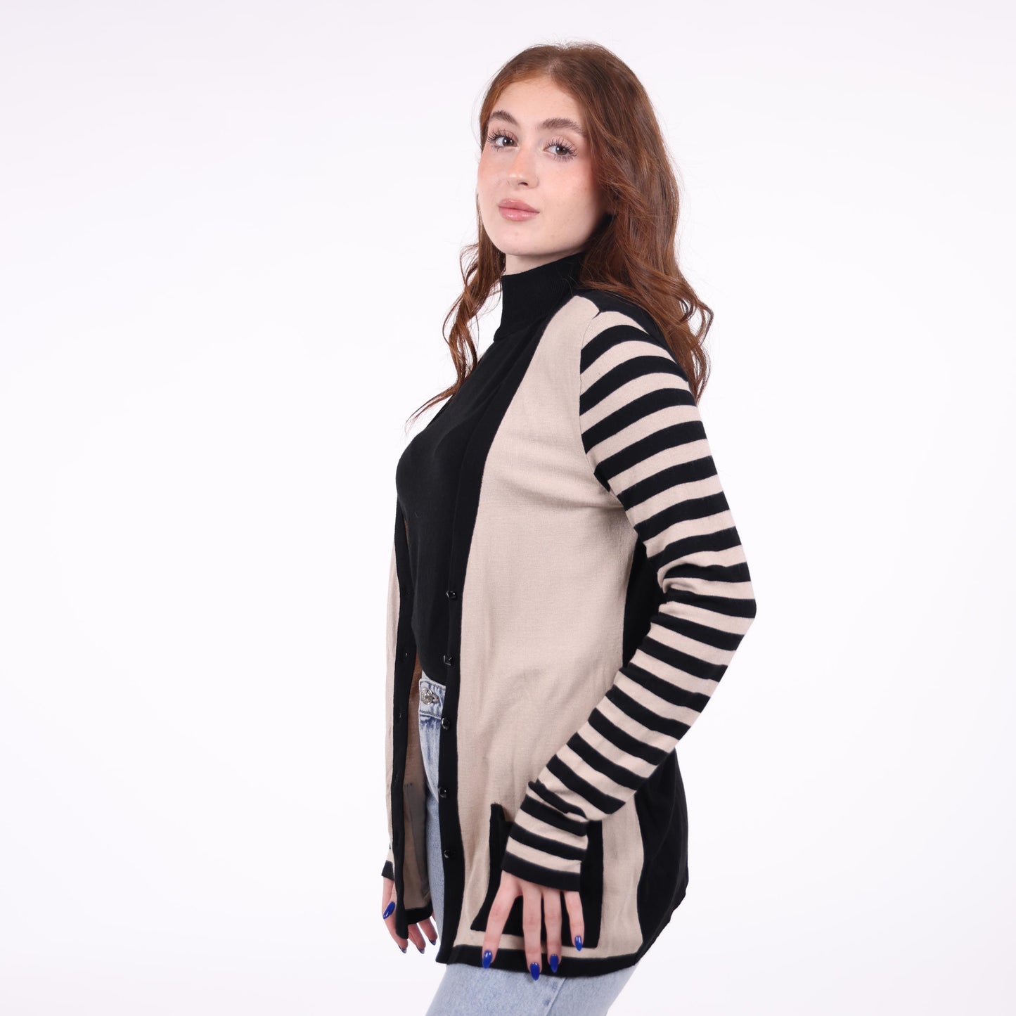 Striped Sleeve Cardigan
