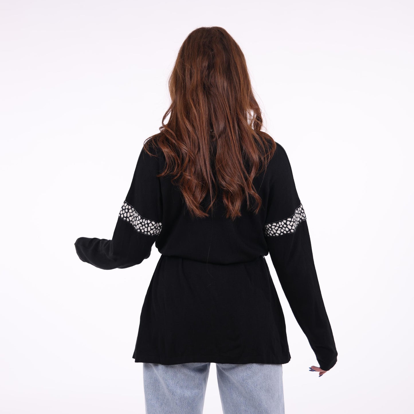 Black Open-Front Cardigan