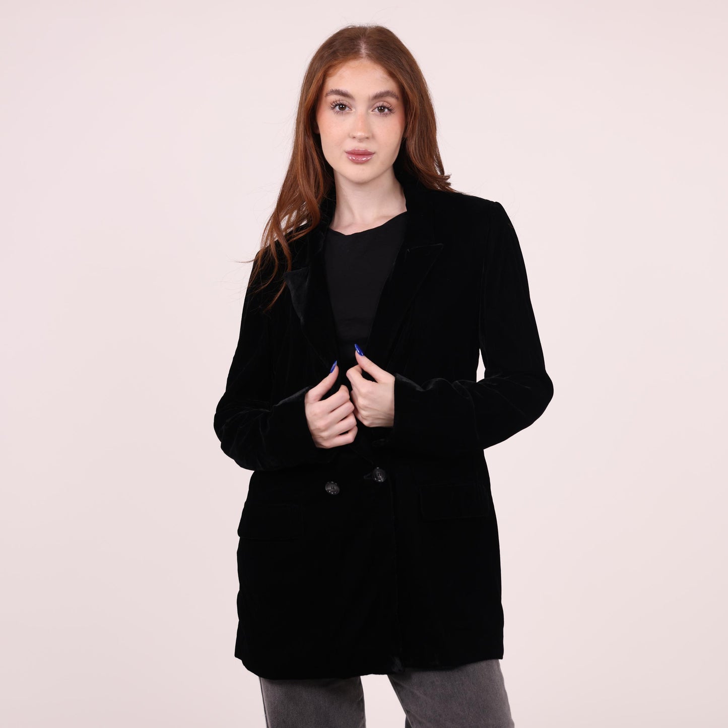 Black Velvet Blazer with Tailored Fit