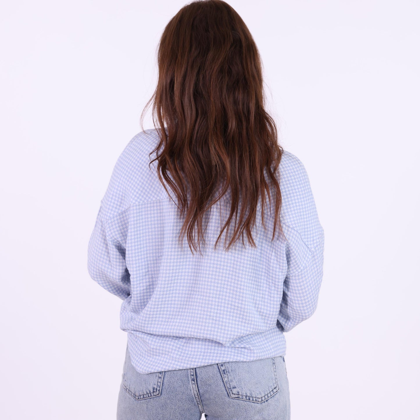 Light Blue Gingham Button-Down Shirt