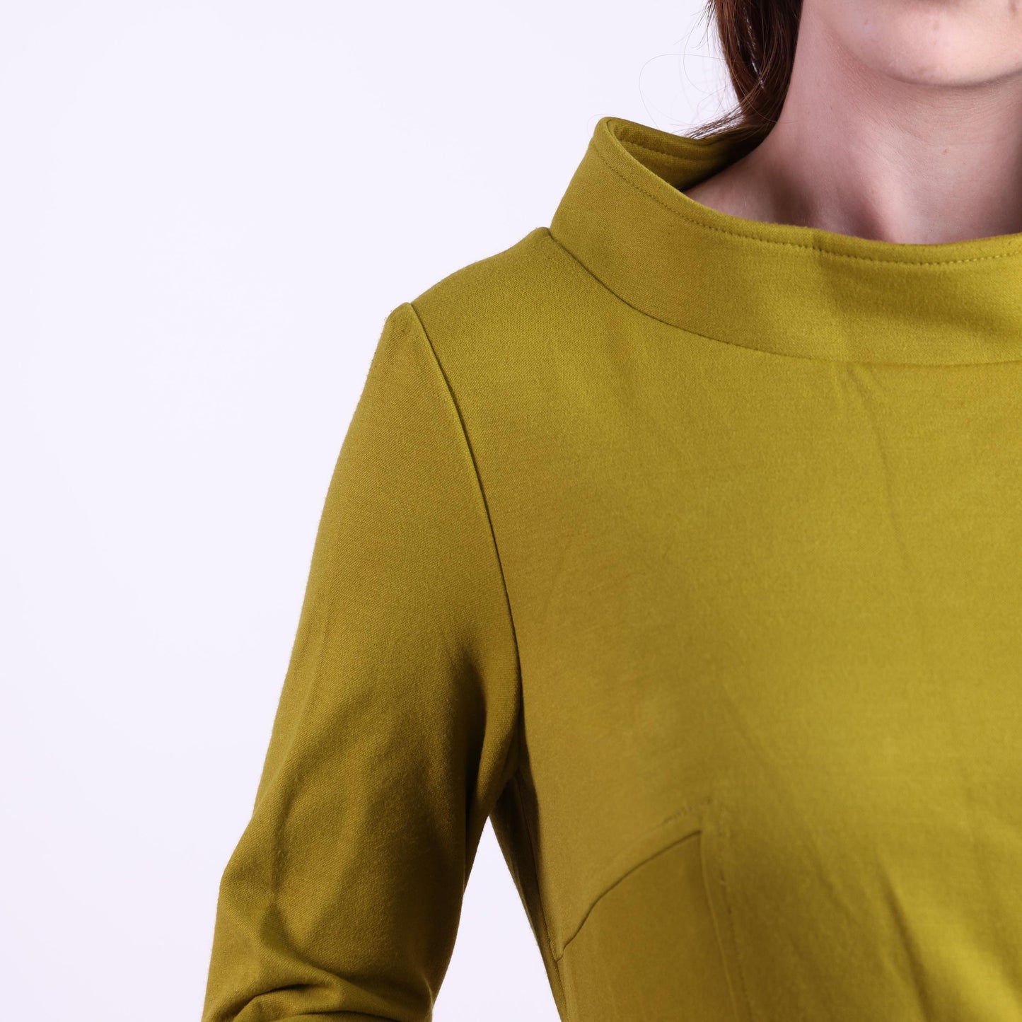 Olive Green Structured Midi Dress