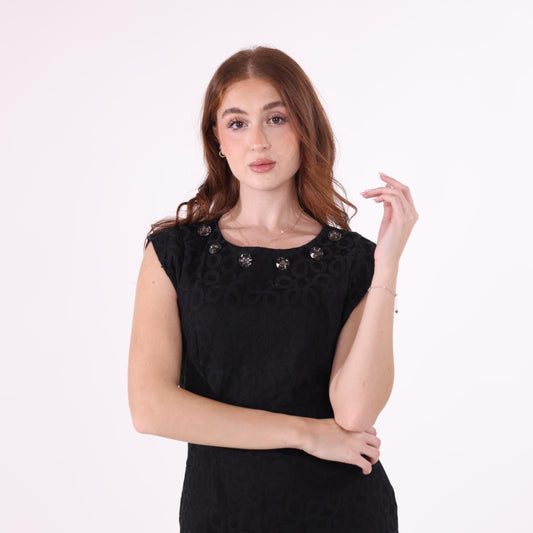 Black Jacquard Dress