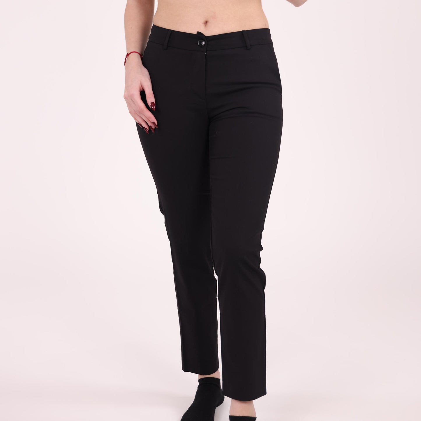 Classic Black Slim-Fit Trousers