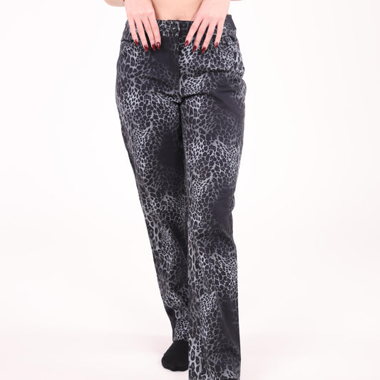 Gray Leopard Print Pants