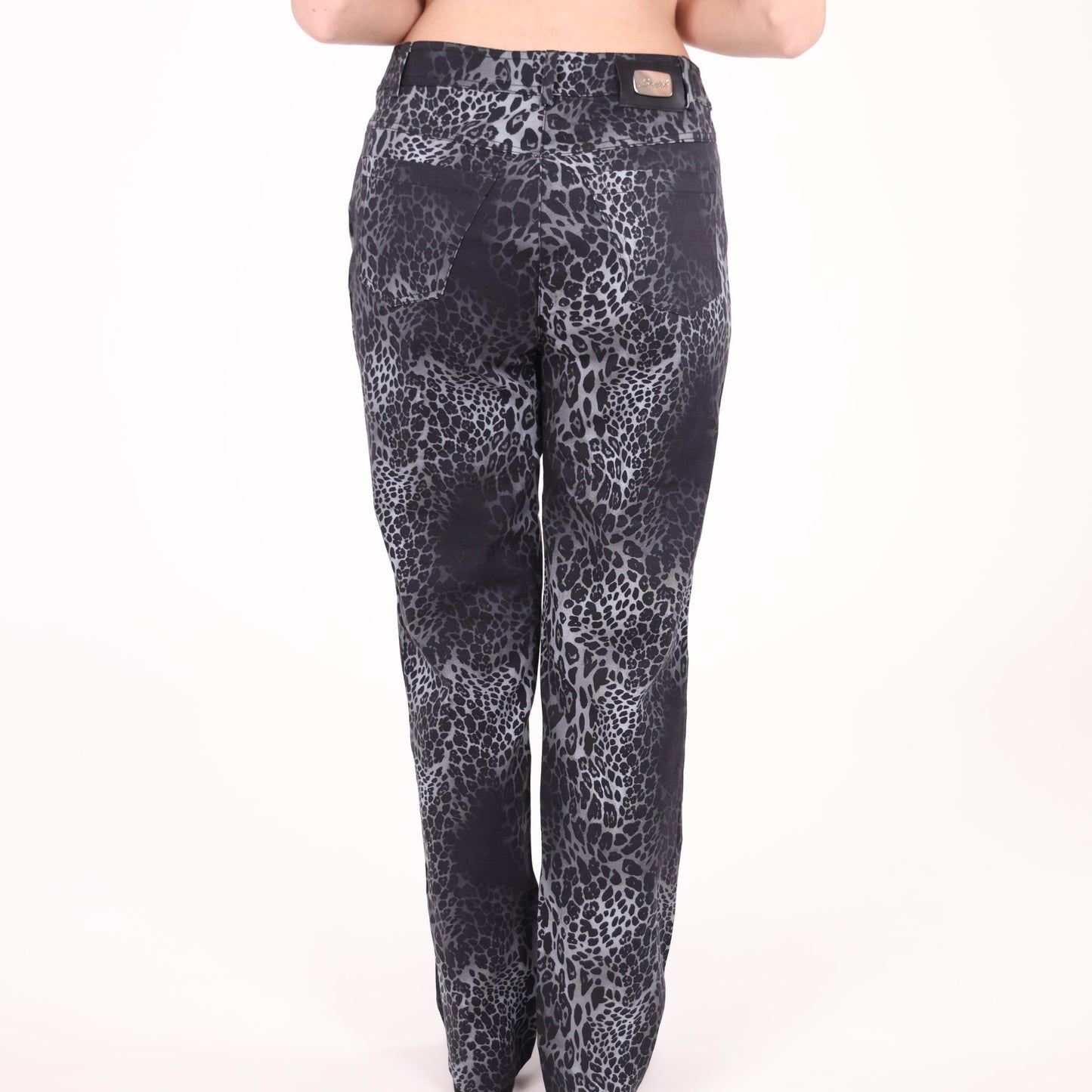 Gray Leopard Print Pants