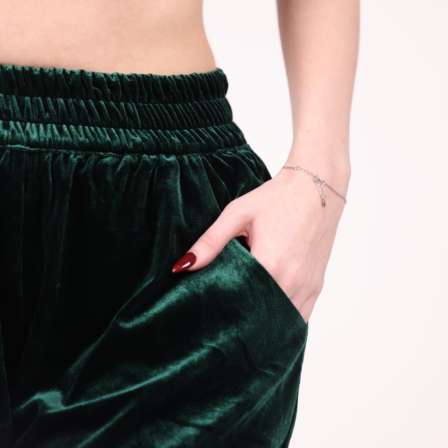 Velvet Green Shorts