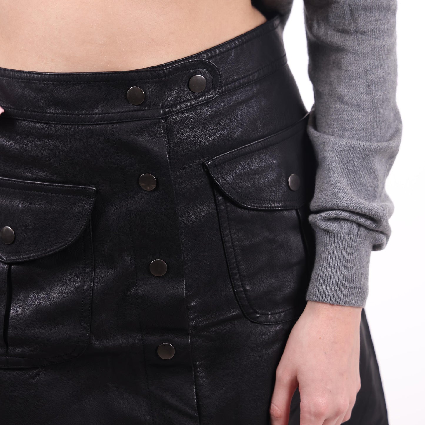 Black Faux Leather Mini Skirt