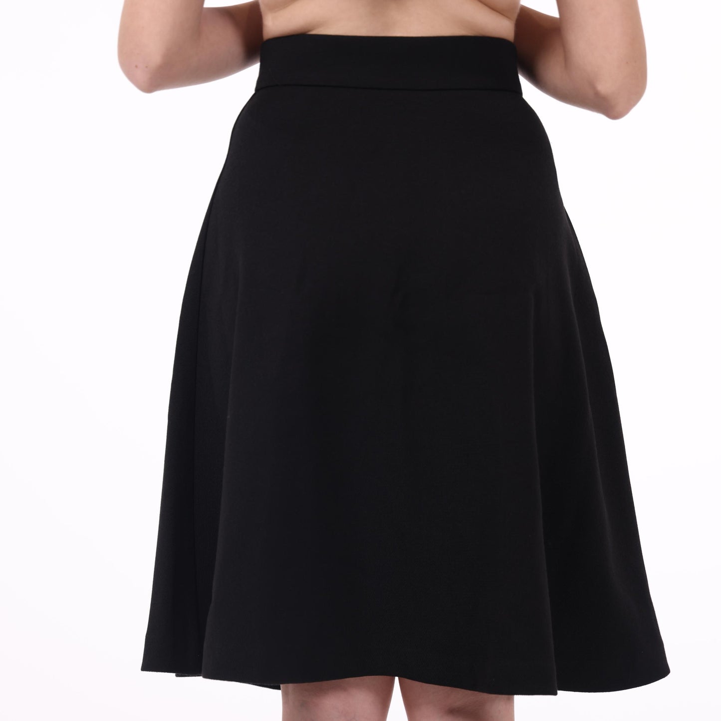 Black A-Line Midi Skirt