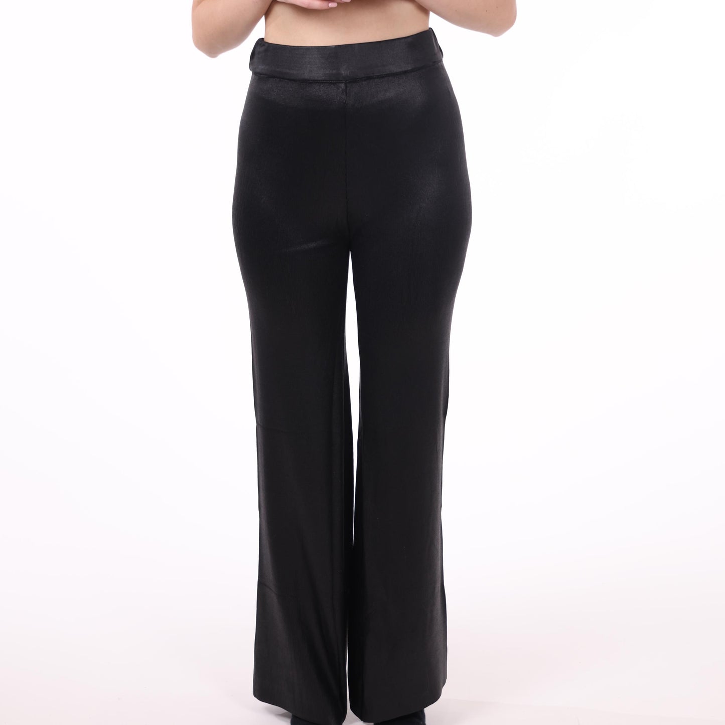 Black High-Waisted Wide-Leg Pants