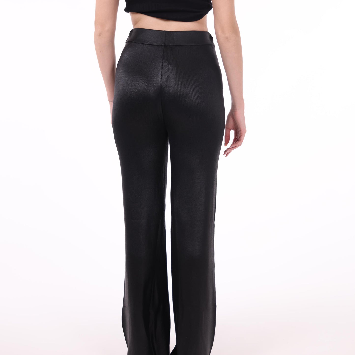 Black High-Waisted Wide-Leg Pants