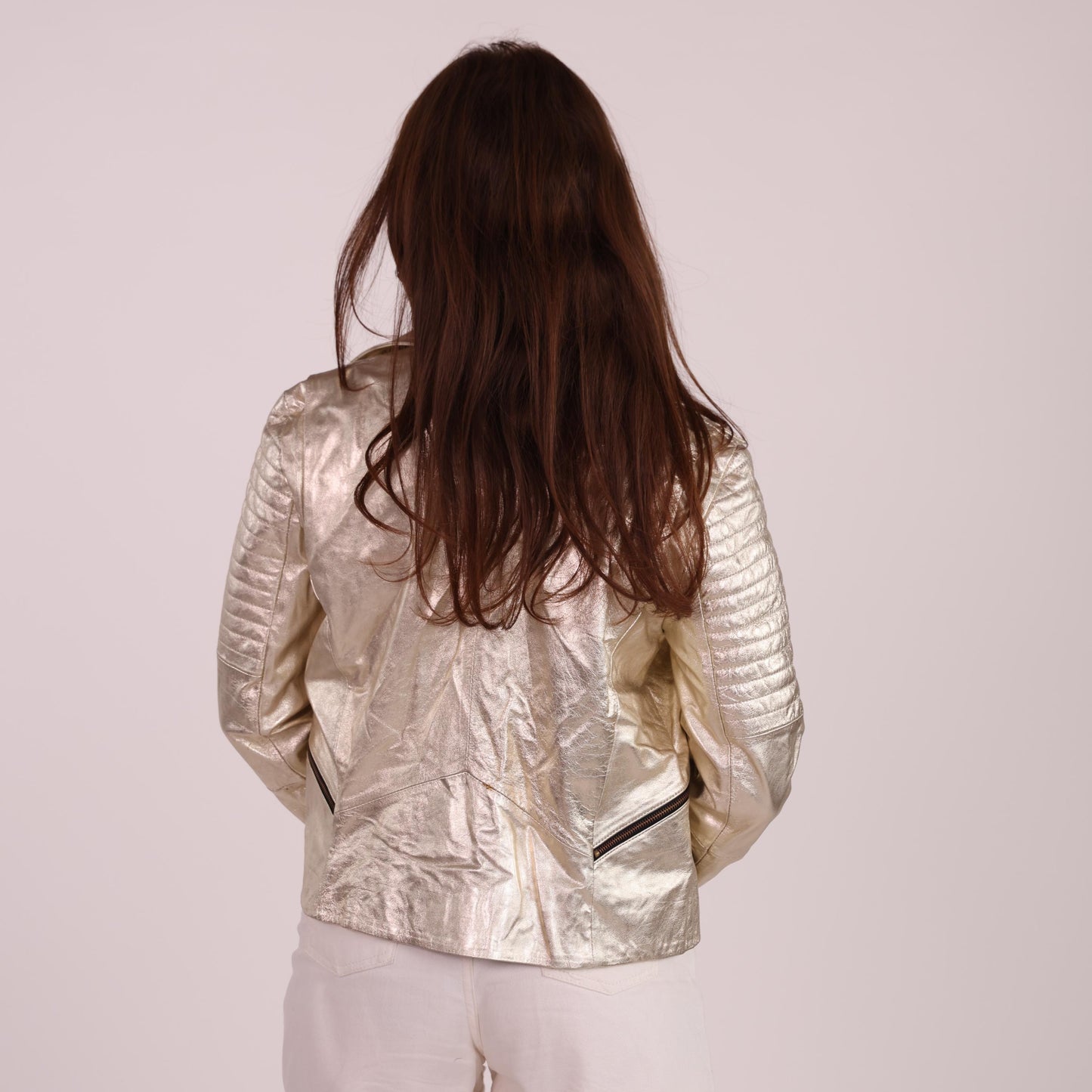Metallic Gold Moto Jacket