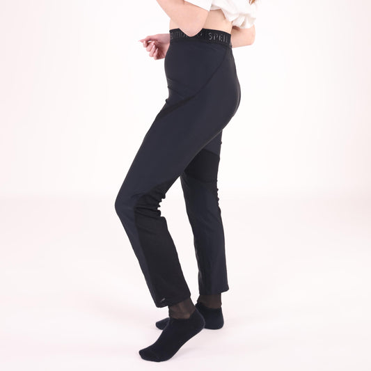 Black Athletic Leggings with Mesh Panel Details