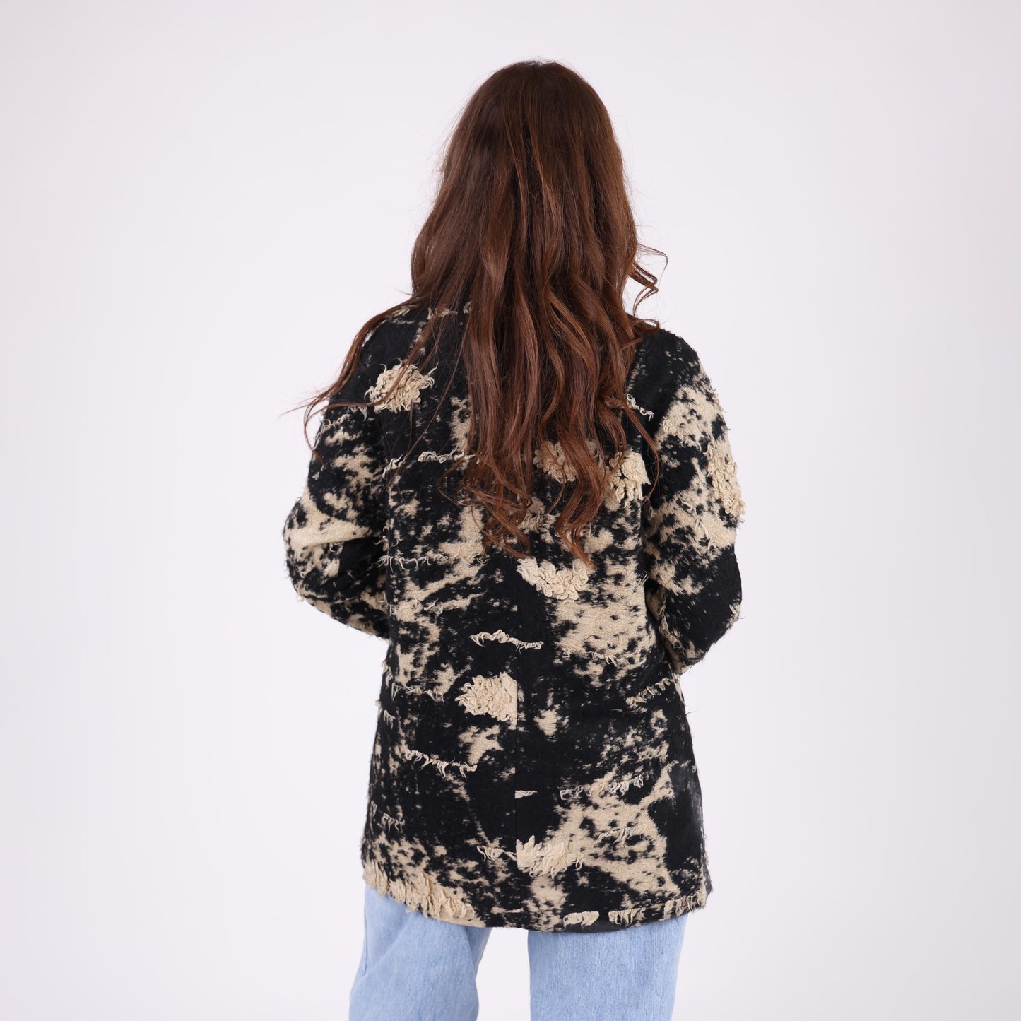 Black and Beige Abstract Pattern Jacket