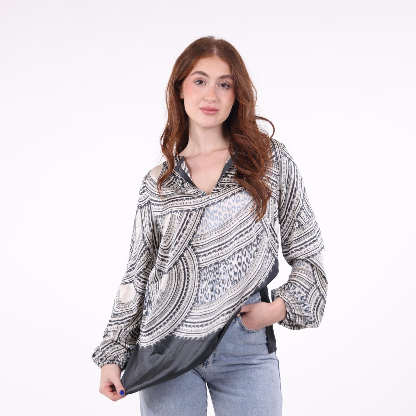 Abstract Patterned Blouse