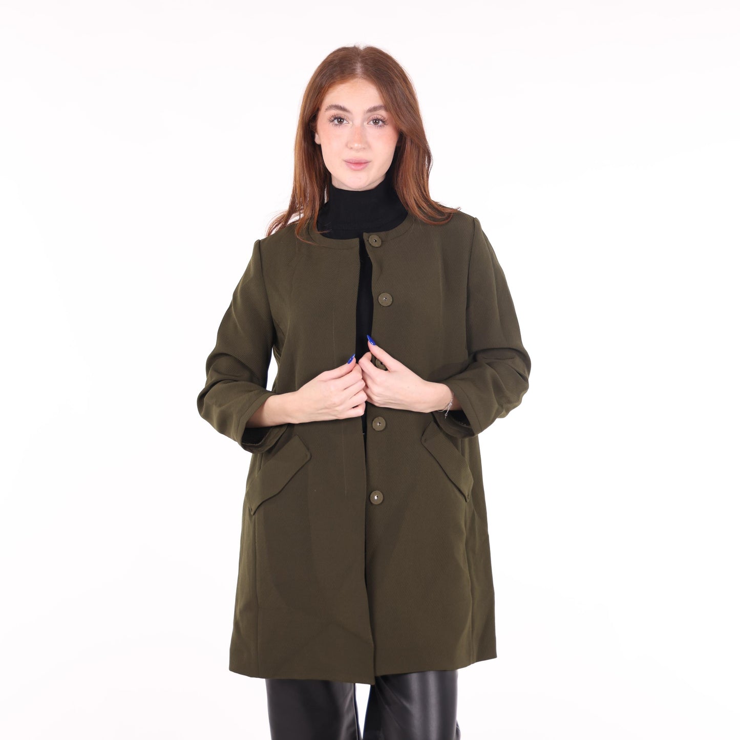 Olive Green Longline Coat