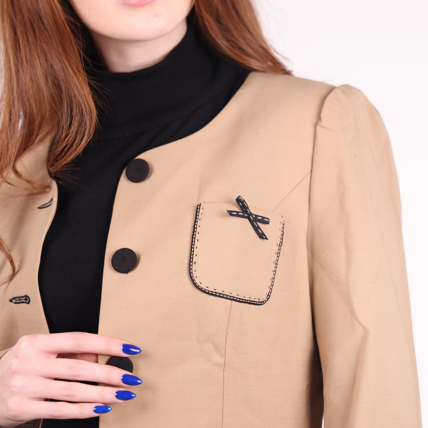 Beige Cropped Jacket