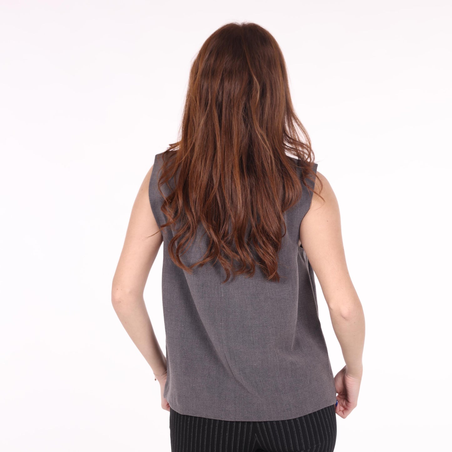 Sleeveless Gray Top