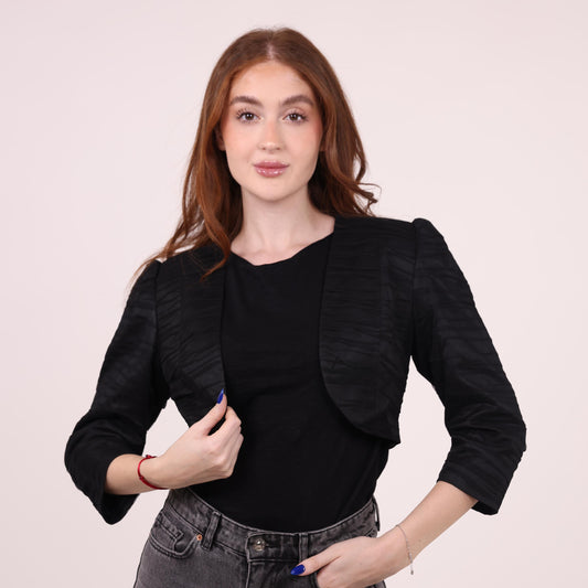 Black Cropped Bolero Jacket