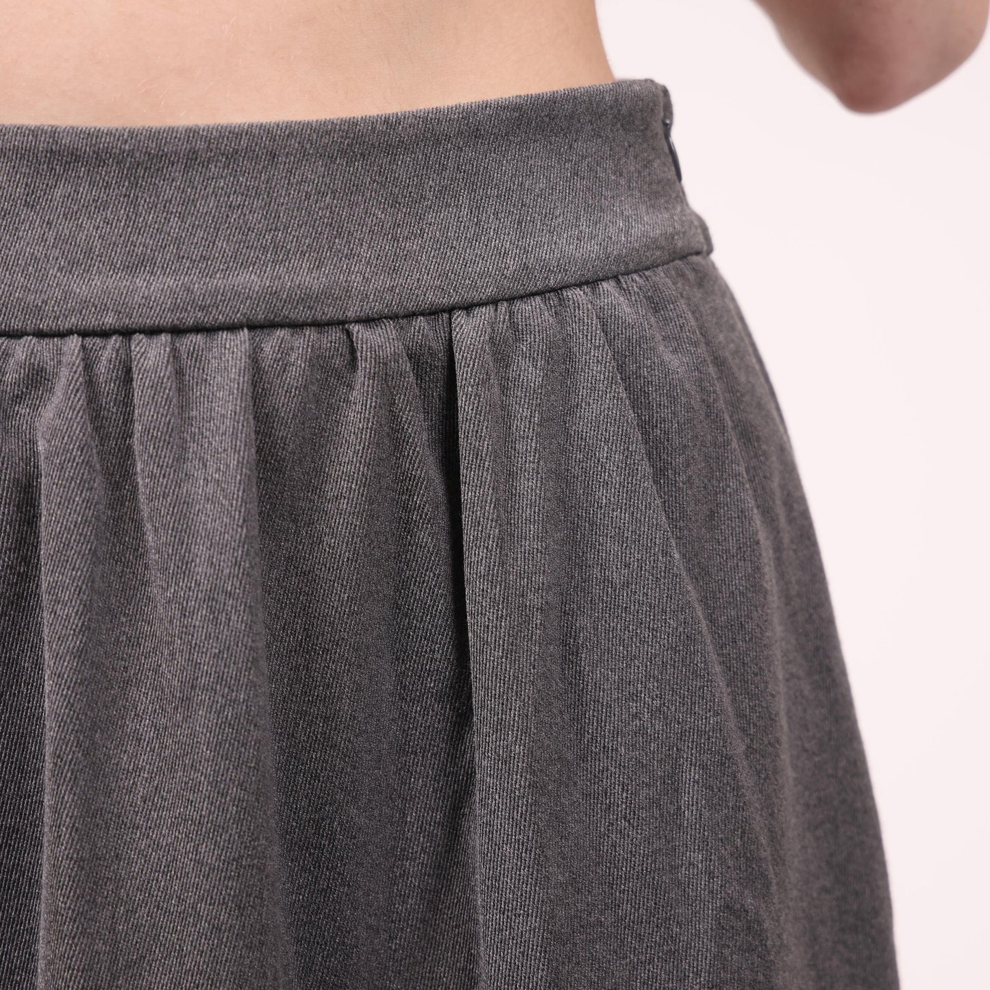 Classic Gray Pleated Midi Skirt