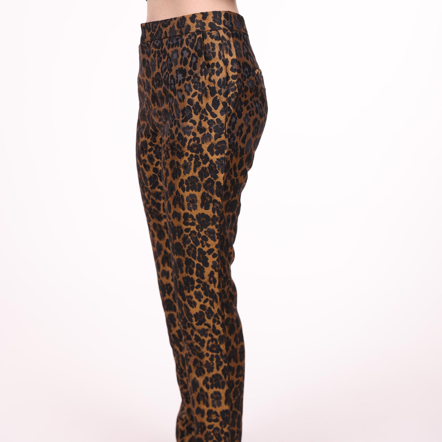 Leopard Print Straight-Leg Trousers