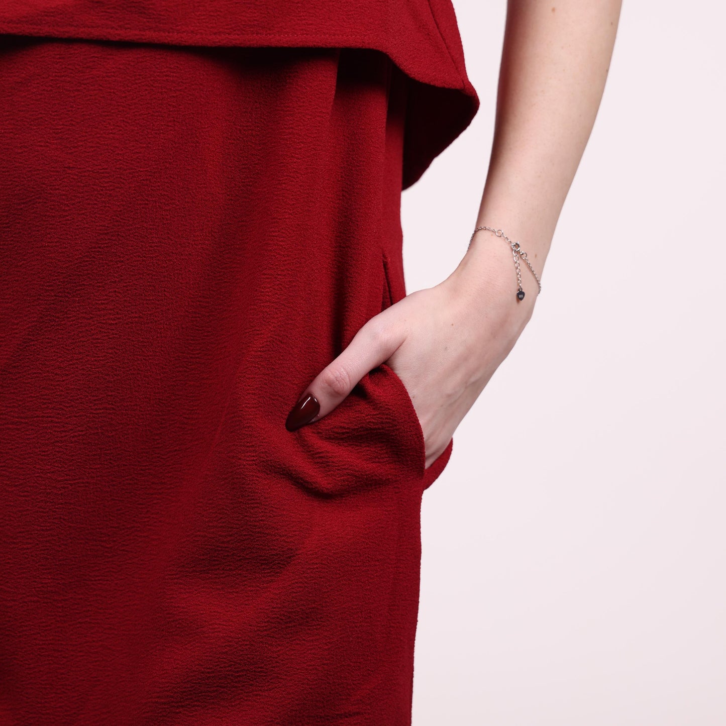 Sleeveless Red Layered Shift Dress