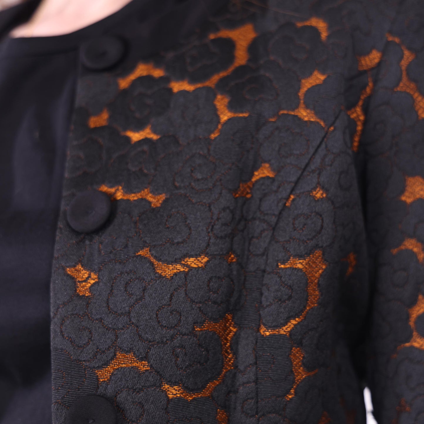 Black and Orange Textured Pattern Jacket