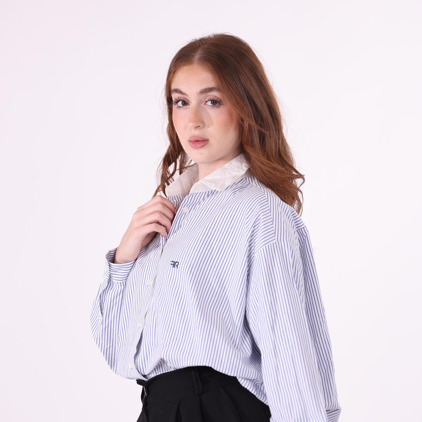 Classic White and Blue Blouse